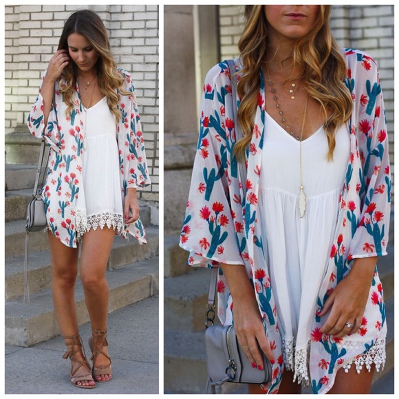 1 DAY CLEARANCE✨ New black Festival cactus kimono - Picture 4 of 4